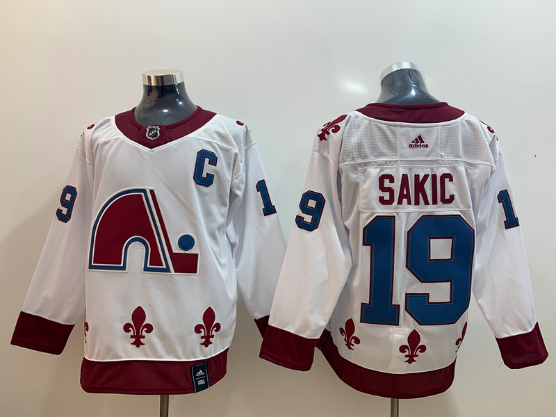 Men's Colorado Avalanche Joe Sakic #19 White Breakaway Jersey